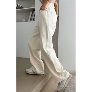 Jean en denim large pour femme, élégant, tendance, de luxe, taille haute, coupe ample, écologique, couleur crème, style décontracté streetwear, tailles 26 à 40 - Product Image 3