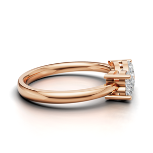 IGI Certified Lab Grown Diamond Toi Et Moi <b>Ring</b> 18K Yellow / White & Rose Gold Heart Shape Engagement <b>Ring</b> for Women - Product Image 4