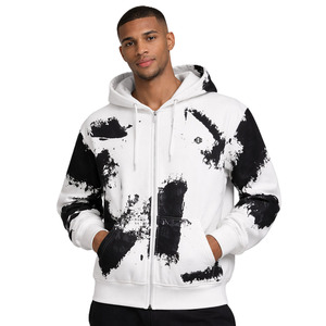 Sweat-shirts à capuche zippés personnalisés avec logo pour hommes, design éclaboussures de peinture, streetwear, molleton épais, fabricant OEM, approvisionnement en gros - Product Image 1