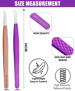 Pince à épiler professionnelle à pointe en fibre pour isolation des cils, pince à épiler pour extensions de cils, outils pour cils scintillants - Product Image 4