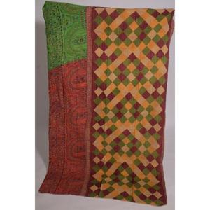 Handmade Eco-Friendly Printed Kantha <b>Quilt</b> Vintage Floral Cotton <b>Throw</b> Boho Indian Bedspread Reversible Blanket All-Season Decor - Product Image 1