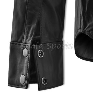 Chaqueta de Cuero Genuino para Hombre, Cuello Alto, Impermeable, Ecológica, Chaqueta de Alta Calidad al por Mayor - Product Image 4