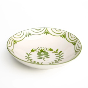 Bol à salade en céramique de qualité supérieure, design artisanal rond et profond en forme de feuille d'olivier, finition brillante pour une table contemporaine - Product Image 3