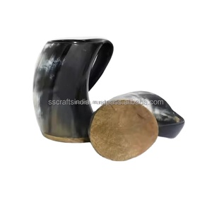 Jarra vikinga de cuerno natural hecha a mano, taza ecológica para cerveza Ale Mead, bebida rústica a granel - Product Image 4