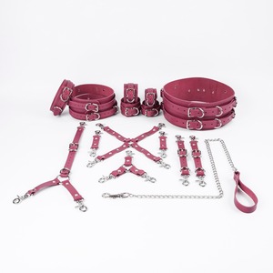 Export Quality Genuine Leather Restraints 16Pcs Sets Bulk <b>Bondage</b> <b>Kit</b> Full Grain Premium Sex Products RTTS-0018 - Product Image 1