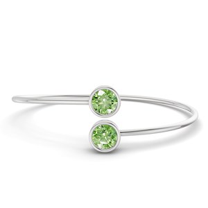 Brazalete Cleo Flexi de Oro Blanco de 14 Quilates con Diamante de Laboratorio Verde Océano (1 Ct.) Tw. Colección de Pulseras y Brazaletes para Bodas al por Mayor - Product Image 1