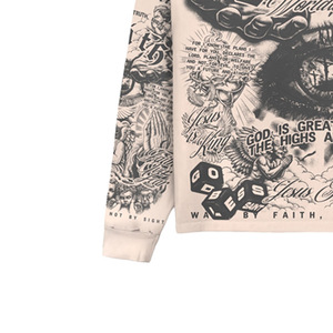 Camiseta de Manga Larga para Hombre, Estilo Urbano, Cuello Redondo, Corte Regular, con Estampado y Logotipo en la Espalda, de Algodón - Product Image 3