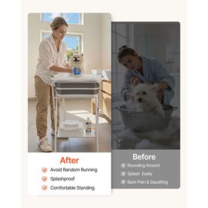 Vasca da Bagno Portatile Pieghevole Salvaspazio per Cani 2 in 1, Stazione di Lavaggio Pieghevole per Animali Domestici e Uccelli per Toelettatura e Bagno a Casa - Product Image 4