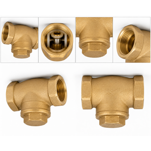 1/2" DZR BRASS HORIZONTAL LIFT CHECK VALVE NO.4 SCREWED IN <b>BONNET</b> INTEGRAL SEAT WITH DOUBLE GUIDE SEAT Screwed End BSP Female - Product Image 3