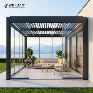 Pérgola bioclimática inteligente de aluminio con techo de lamas ajustables para un moderno espacio de vida al aire libre en el jardín. - Product Image 3