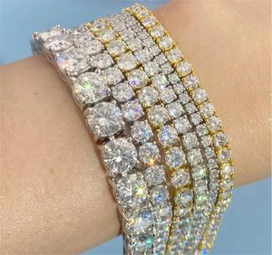 Premium vvs moissanite <b>iced</b> <b>out</b> tennis bracelet 925 sterling silver sparkling <b>chain</b> jewelry for women and men - Product Image 4