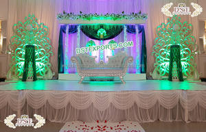 Escenario de boda con temática rústica y elegante, decoración de escenario India para recepción de bodas - Product Image 2