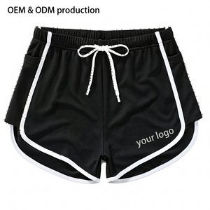 Shorts de pickleball sportifs pour femmes à taille haute élastique, avec bordure contrastante, respirants, légers, imprimés numériquement, en polyester tricoté - Product Image 1