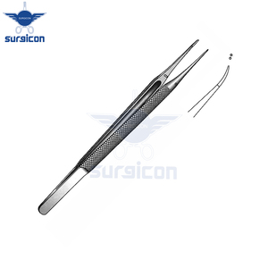Suturing Micro Forceps <b>12</b> cm / 4-3/4 Inch Curved with 0.3 mm Tip and 1:2 Teeth Stainless Steel Microsurgical Instrument - Product Image 6