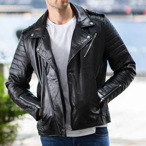 Chaqueta Negra Personalizada con Logotipo, Chaqueta de Cuero Vintage para Hombre, Chaqueta de Invierno de Alta Calidad, Ropa Urbana - Product Image 1