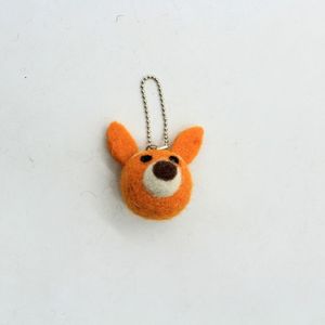 Handmade <b>Wool</b> Felt Deer Face Keychain Cute Animal Bag Charm - Product Image 2