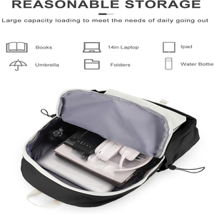 Sac à dos confortable avec cordon de serrage pour étudiants, collégiens, lycéens, sac à dos rétro pour ordinateur portable et livres - Product Image 3