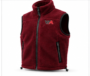 Chaleco de Forro Polar Sherpa Borgoña para Hombre, Cuello Alto, Cierre Completo, Ropa Exterior Informal, Largo Regular, Color Sólido, Cierres Frontales, Logotipo OEM - Product Image 5