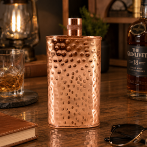Petaca de Cobre Martillado Hecha a Mano con Tapa de Rosca, Petaca de Whisky de Bolsillo de Lujo, Regalo Metálico para Hombres, Venta al por Mayor OEM Personalizada a Granel - Product Image 4