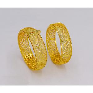 Brazaletes chapado en oro de diseñador de moda latón puro brazaletes anchos conjunto de joyería de Dubái para mujeres con el mejor precio pulsera - Product Image 3