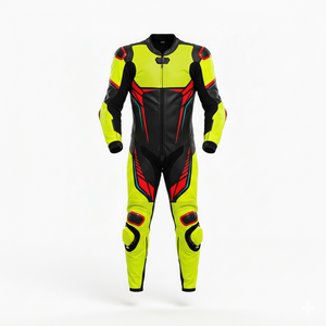 Combinaison de motard pour homme de haute qualité, vente en gros de vestes de moto en cuir véritable pour hommes, couleurs personnalisables - Product Image 1