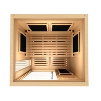 Sauna Inframerah 2 Orang Dalam Ruangan Kayu Hemlock Kanada Terapi Kesehatan Spa Rumah Berdiri Sendiri Kayu Solid Kontrol Sentuh Pintar Modern