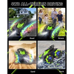Voiture télécommandée RC tout-terrain 4x4, rotation latérale à 360 degrés, deux batteries rechargeables de 1200 mAh - Product Image 4
