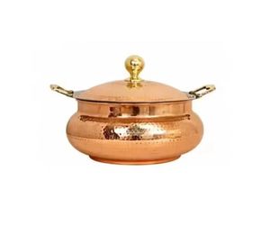 Designer Silver Sphere Casserole Premium Food Warmers Stainless Steel <b>Buffet</b> <b>Server</b> with Decorative Gold Wire Mesh Base - Product Image 6