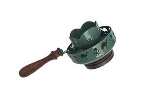 Quemador de incienso de metal y madera para mesa, de alta calidad, con recubrimiento en polvo negro, para aromaterapia en el hogar, difusor de resina, quemador de bukhoor. - Product Image 2