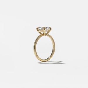 Bague de fiançailles et de mariage solitaire en diamant de laboratoire taille brillant ronde 3.0 CT, plaqué or argenté, VVS2, bijoux fins - Product Image 2