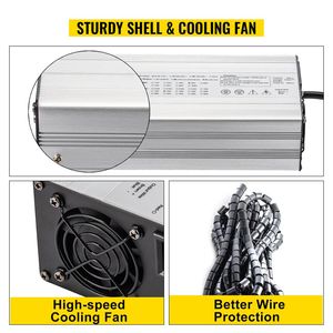 Chargeur électrique pour voiturette de golf 18A 36V, chargeur de batterie LED pour Club Car avec prise fendue et boîtier en aluminium - Product Image 5