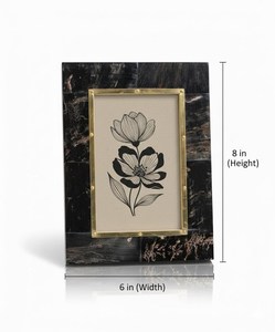 Marco de Fotos con Incrustaciones de Cuerno de Búfalo Hecho a Mano con Detalles en Latón: Decoración Rústica para el Hogar con Piel de Cuerno Natural - Product Image 6