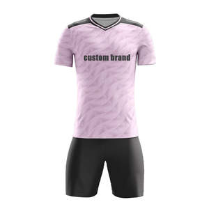 Uniforme de football OEM de qualité supérieure, col rond, respirant, manches courtes, polyester, impression par sublimation, nom et numéros personnalisés, logo du club, ODM - Product Image 5