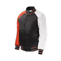Blouson universitaire personnalisé en toile satinée pour hommes et femmes, avec logo frontal, chauffant, écologique, respirant, réversible, col montant, idéal pour l'hiver