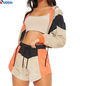 Conjunto Corto Cortavientos de Tallas Grandes para Primavera/Verano, Ligero, de Nailon Estampado, Personalizado, Ropa Urbana para Mujer, Transpirable para Gimnasio - Product Image 5