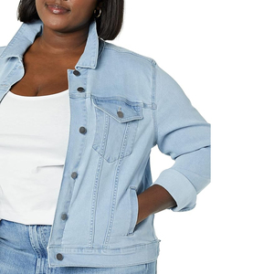 Women <b>Denim</b> <b>Jacket</b> <b>Cropped</b> Short Length Slim Fit Casual Fashion Stylish Jean Outerwear OEM Apparel - Product Image 5