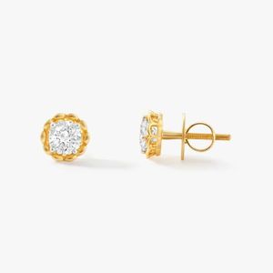 Pendientes de Diamantes de 1 Quilate con Corte Brillante CVD, Cultivados en Laboratorio, Certificados por IGI, Oro Amarillo de 9K, Color FG, Claridad VS1, Joyería Fina de Lujo para Novia - Product Image 6