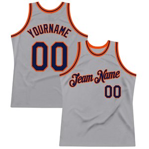 Maillot de basket-ball en maille sublimé personnalisé, débardeur respirant unisexe pour adulte, impression du nom et du numéro de l'équipe, gris bleu marine - Product Image 3