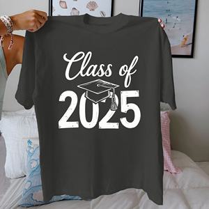 เสื้อยืดผ้าฝ้ายแท้สำหรับผู้หญิง2025ดีไซน์แบบพอดีตัวสไตล์ลำลองพิมพ์ลาย100% ผ้าถัก - Product Image 4