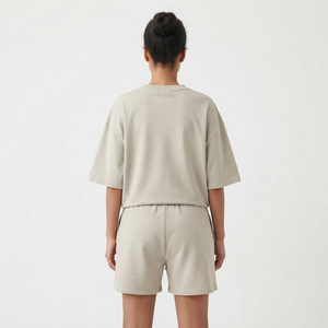 Women's Solid <b>Twin</b> <b>Set</b> 2-Piece Casual Summer Outfit with Shirt & Shorts Breathable Daily Wear Streetwear Style Lightweight Women - Product Image 5