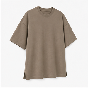 T-shirt ample à manches courtes et col rond en coton brossé personnalisé pour homme MTS-OVR-0026 - Product Image 3