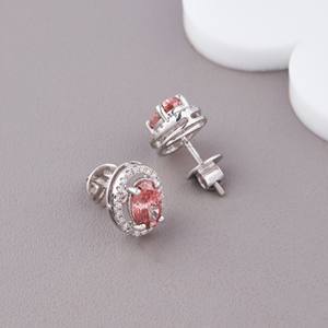 Boucles d'oreilles solitaires ovales en diamant de laboratoire, argent sterling 925 massif plaqué rhodium, bijoux de luxe pour femmes, certifiées IGI - Product Image 3