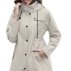 เสื้อโค้ทกันน้ำแบบมีฮู้ดสำหรับผู้หญิง สไตล์สตรีทแวร์ บุซับใน กันลม ผลิตตามสั่งจากโรงงานโดยตรง สินค้ามาใหม่จากบังกลาเทศ - Product Image 1