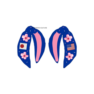 Serre-tête perlé fait main pour le 4 juillet, motif drapeau américain, confortable, en tissu doux, avec nœud perlé, pour femme - Product Image 2