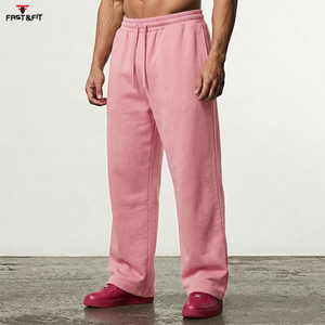 Pantalon de survêtement basique décontracté en toile légère, coupe droite, prix usine, tendance, avec logo personnalisé, unisexe, pour homme, à prix abordable - Product Image 4