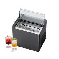 Sudex IM-08 Macchina per Ghiaccio Digitale Elettrica da Banco con Display LED, Produzione 12KG/Giorno, Cubetti di Ghiaccio a Proiettile, Raffreddamento Rapido Automatico, Portatile per Hotel
