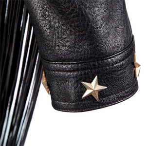 Zipper Design Wholesale Woman Leather Clothes Black <b>Biker</b> Motorcycle Punk Studded Real Leather <b>Jackets</b> Women Leather Stud Jacke - Product Image 6