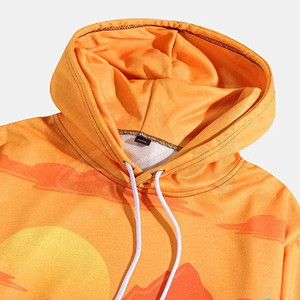 Sweat à capuche polaire grande taille jaune en polyester pour hommes – Vente directe usine, marque de haute qualité, unisexe, vente en gros - Product Image 3