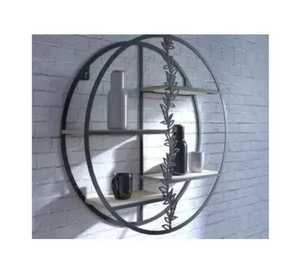 Wood <b>Wall</b> Shelf Adjustable Modern Single Tier Circular <b>Floating</b> Storage Display Rack Living Room Mounted Plant Bookshelf <b>Unit</b> - Product Image 1