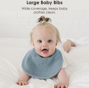 Bavoirs en mousseline pour bébé 95% bambou 5% élasthanne - Ajustement élastique, couche super absorbante - Product Image 2